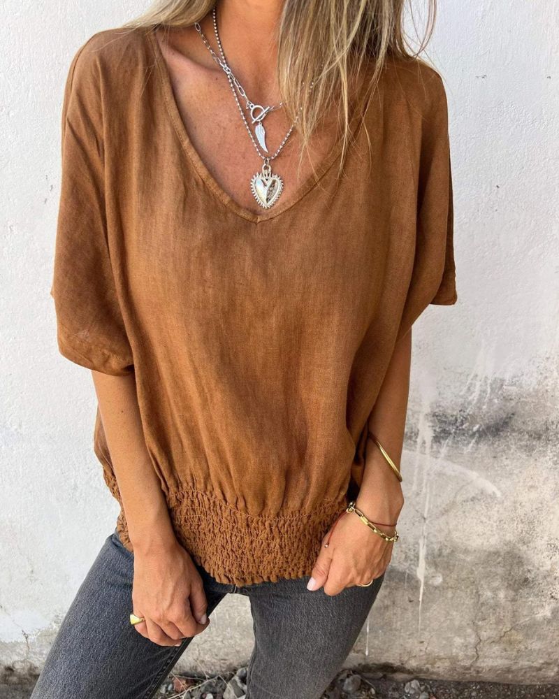 Lennox Close Cut V-Ausschnitt T-Shirt – Stilvoll und Bequemes Basic