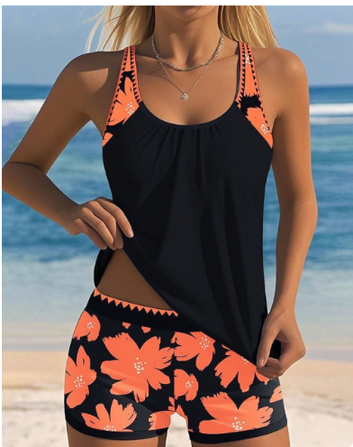 Ellen florales Tankini-Oberteil mit passendem Boxer-Set