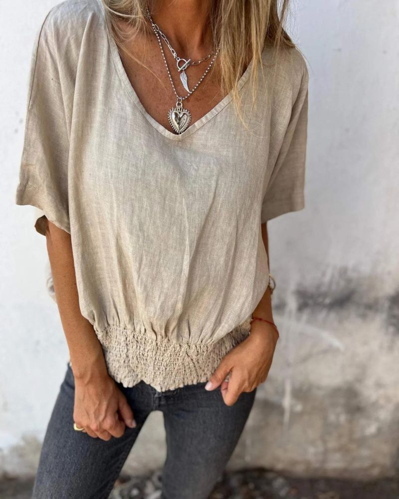 Lennox Close Cut V-Ausschnitt T-Shirt – Stilvoll und Bequemes Basic