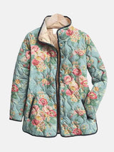 Elara Steppjacke mit Blumenprint - Kuschelige, schicke Oberbekleidung mit schmeichelnder Passform