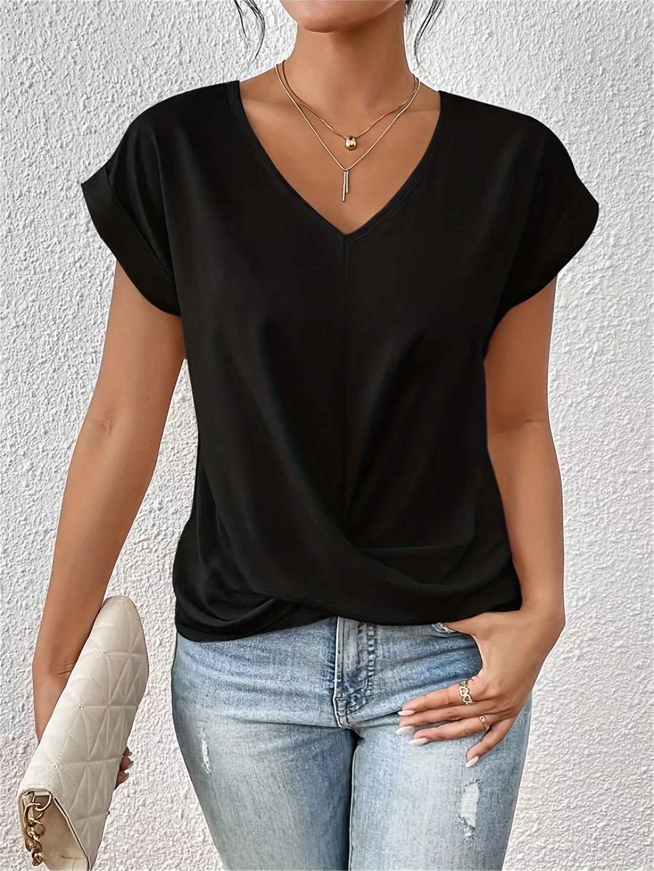 Cleo | Bequemes T-Shirt mit Sweetheart-Ausschnitt für den Alltag