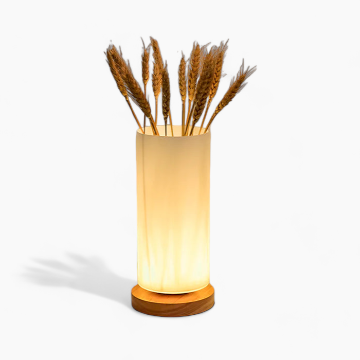Elegante Glaslampe mit stilvollem Design und warmem Ambiente-Licht