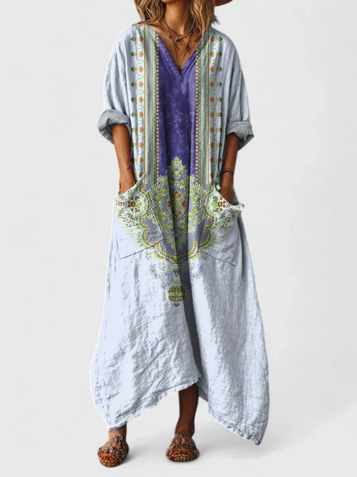 Elodie Embroidered Relaxed-Fit Midi Kleid