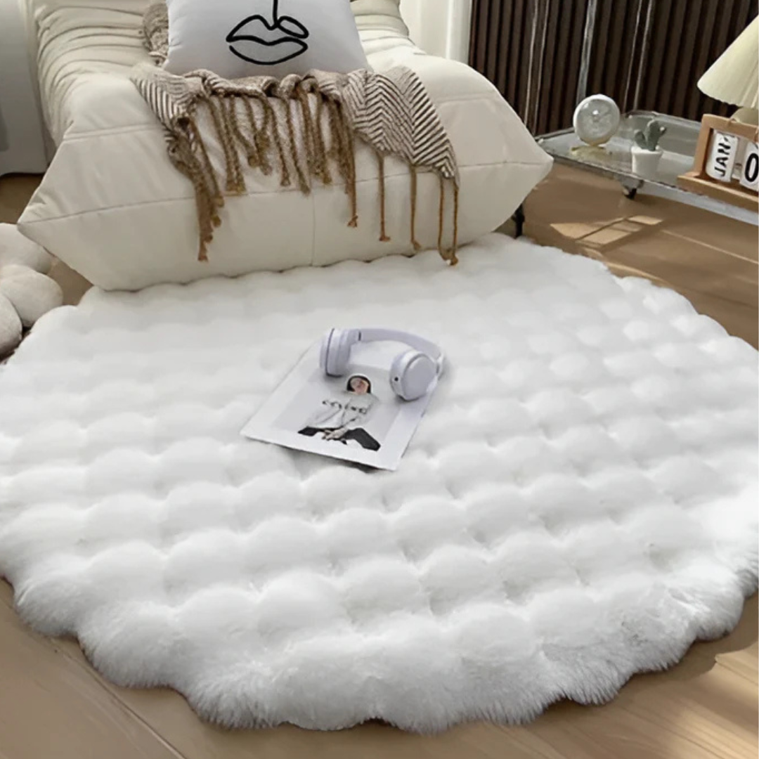 Cush - Luxuriöser runder Fleece-Teppich 90x90 für eine gemütliche Atmosphäre
