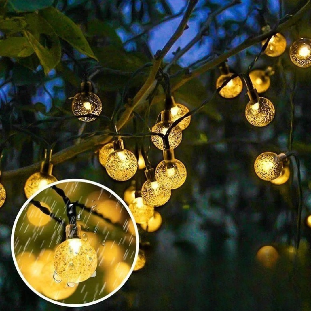 Solar-Kristallkugel-Lichterkette – Festliche Outdoor-Gartendeko