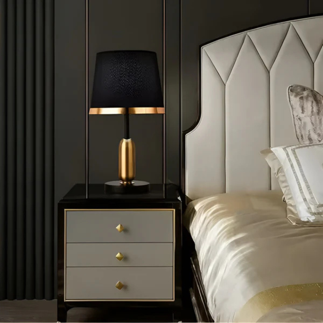 Cilo - Elegante Moderne Schwarze Stoff-Tafeltenlampe für Stilvolle Beleuchtung