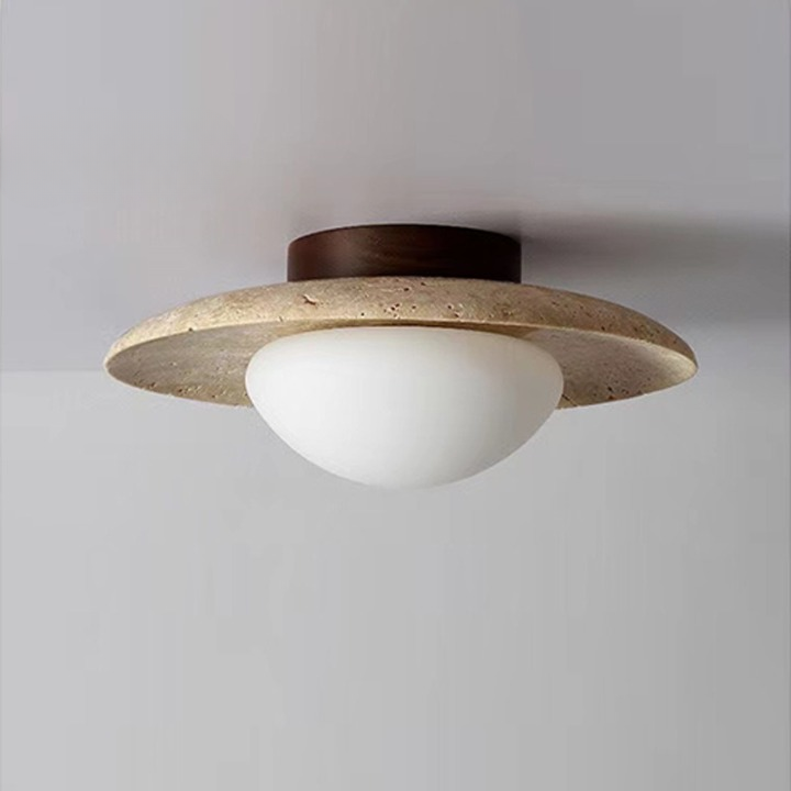 Lyonea - Elegante minimalistische LED-Deckenleuchte aus Travertin