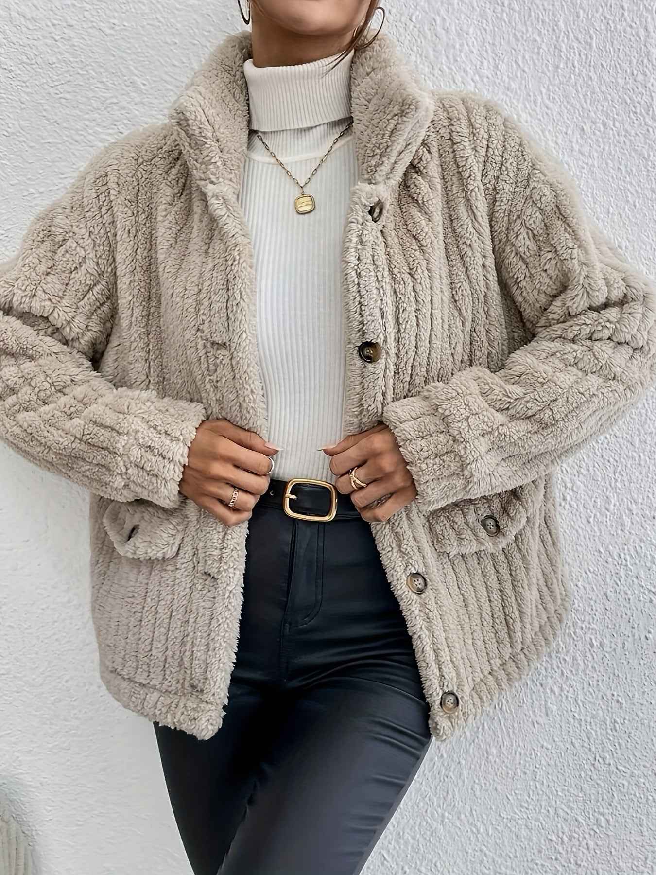 Lux Velvet Wendbarer Cardigan mit Knöpfen vorne