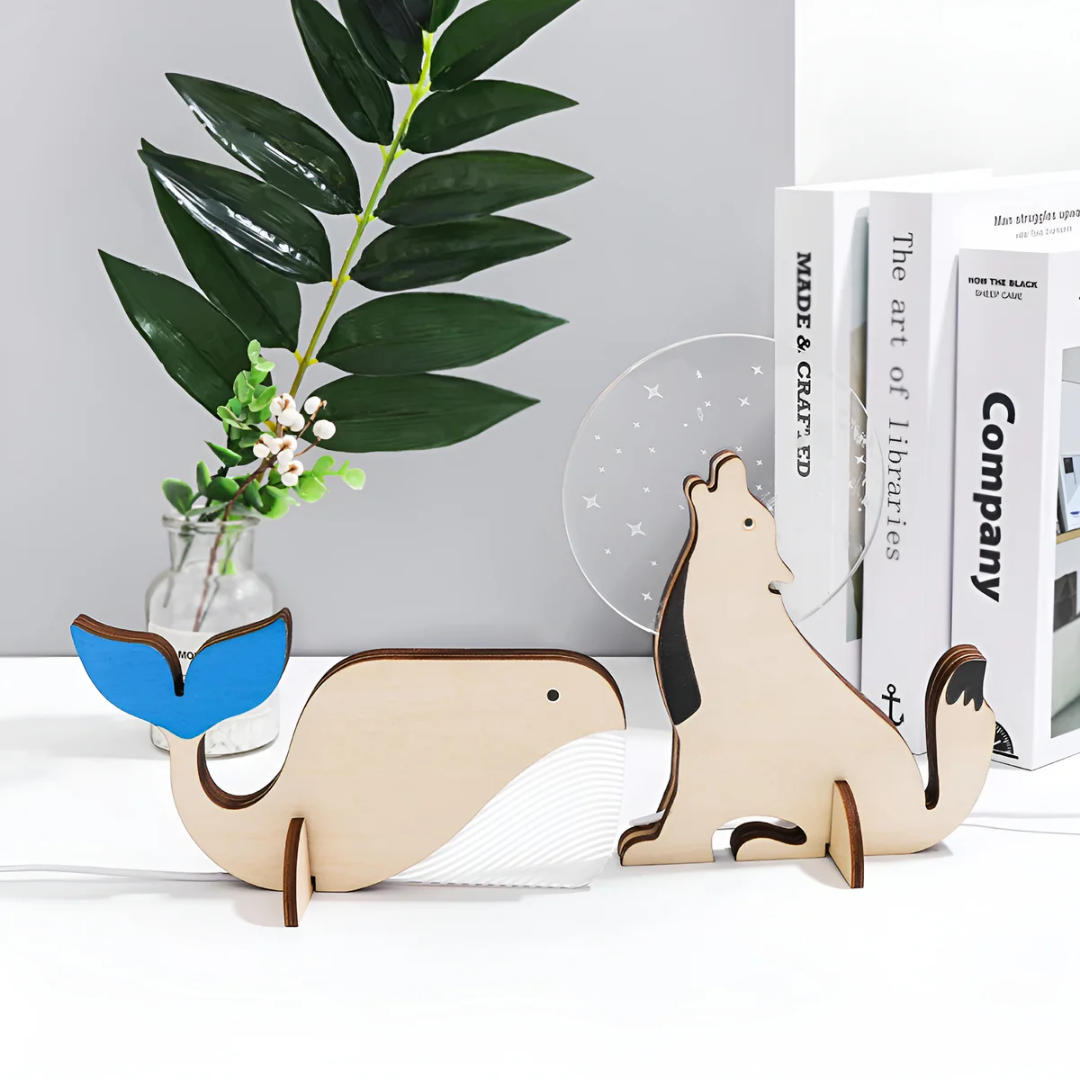 Telyx - Elegante Houten LED-Tischlampe für stilvolle Beleuchtung