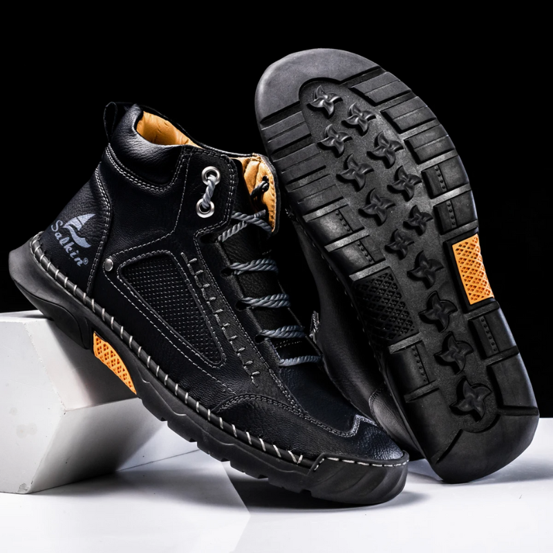 Lässige Leder-High-Top-Sneaker für den Alltag