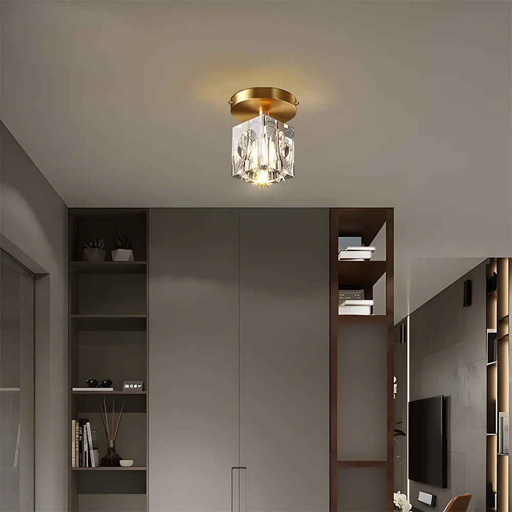 Geometrische Kristall-Deckenlampe - Modernes Schwarz- oder Gold-Finish