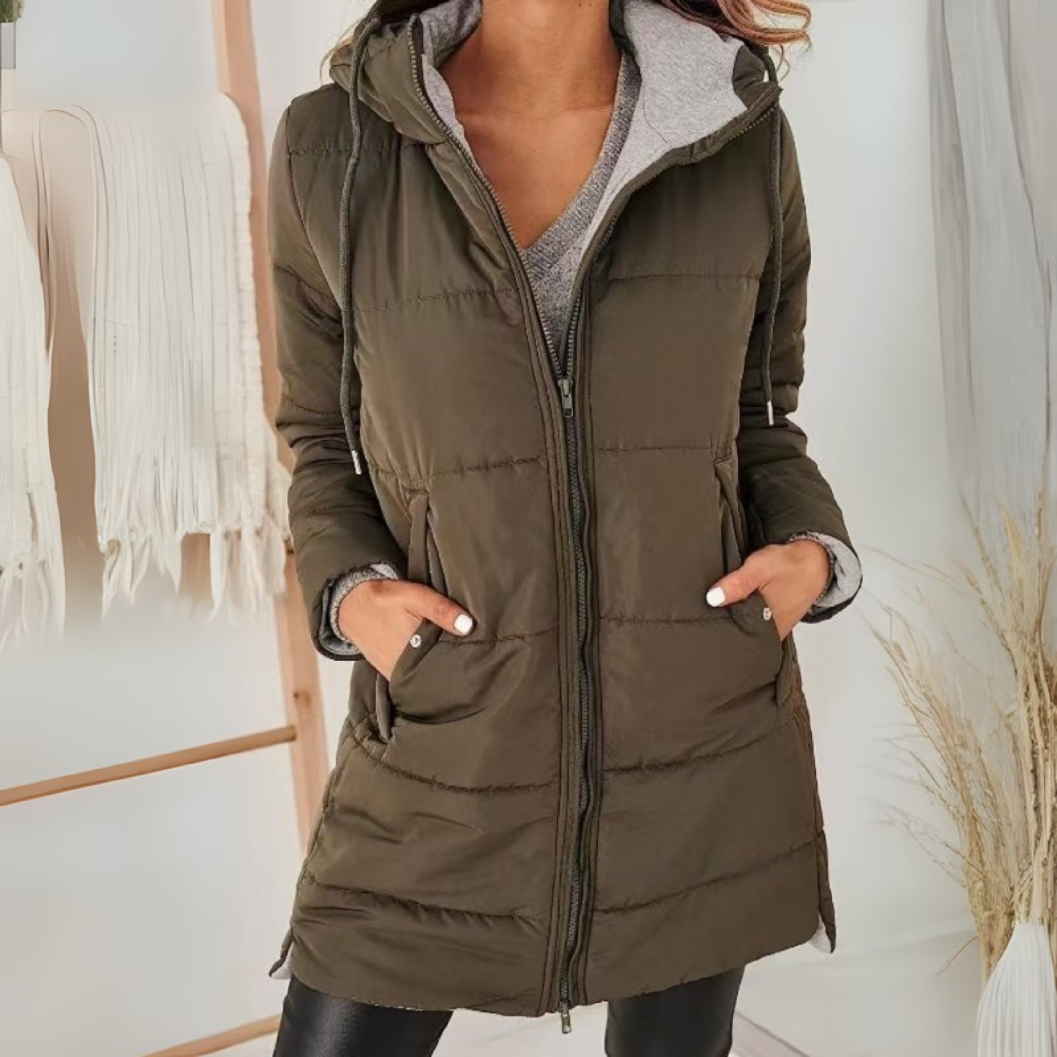 Eula Casual Kapuzen-Pufferjacke mit Daunenfüllung für Wärme und Stil im Alltag