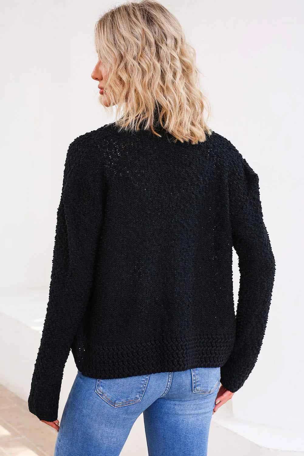 Schicker einfarbiger Cardigan mit offener Front