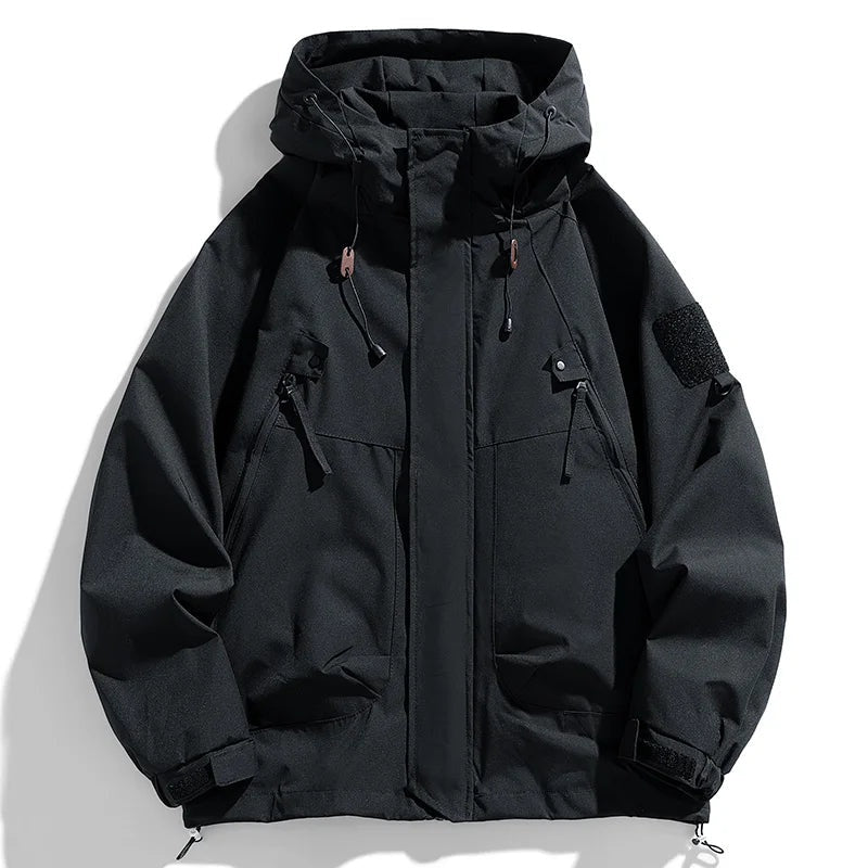Herren Wasserdichte Kapuzen-Windjacke