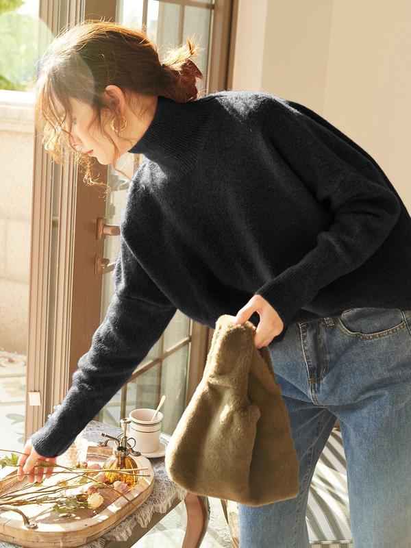 CAMILLE™ - Women High Neck Loose Knit Pullover Sweater