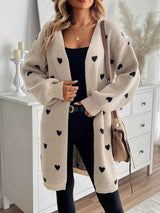 Julia kuscheliger Cardigan mit einem charmanten Herz-Muster Damen