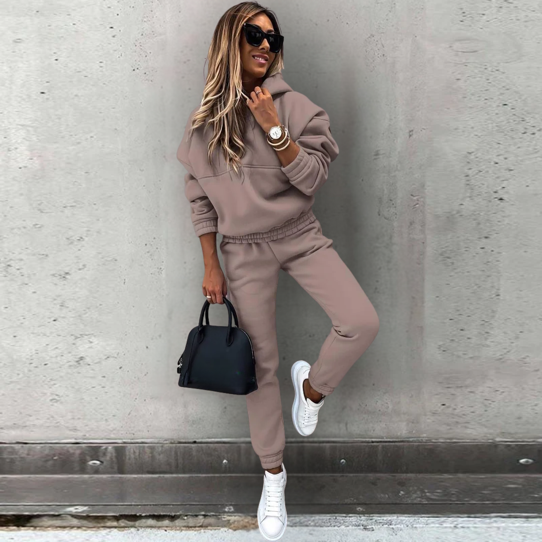 Natalie Damen Sweatshirt- und Jogginghose-Set mit elastischem Bund für Komfort und Stil