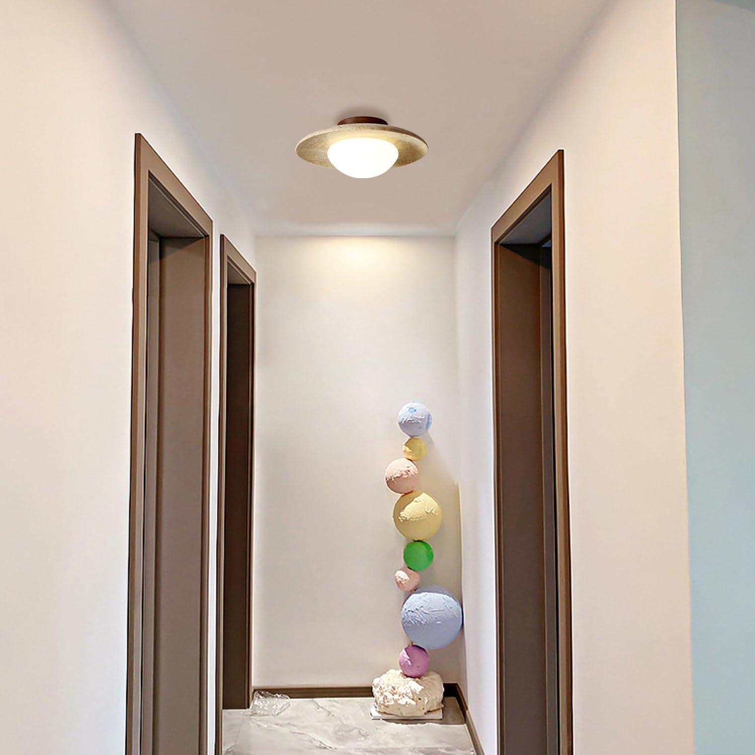 Lyonea - Elegante minimalistische LED-Deckenleuchte aus Travertin