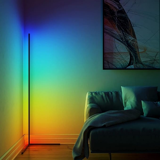Moderne RGB LED Stehleuchte mit Fernbedienung und App für individuell anpassbare Beleuchtung