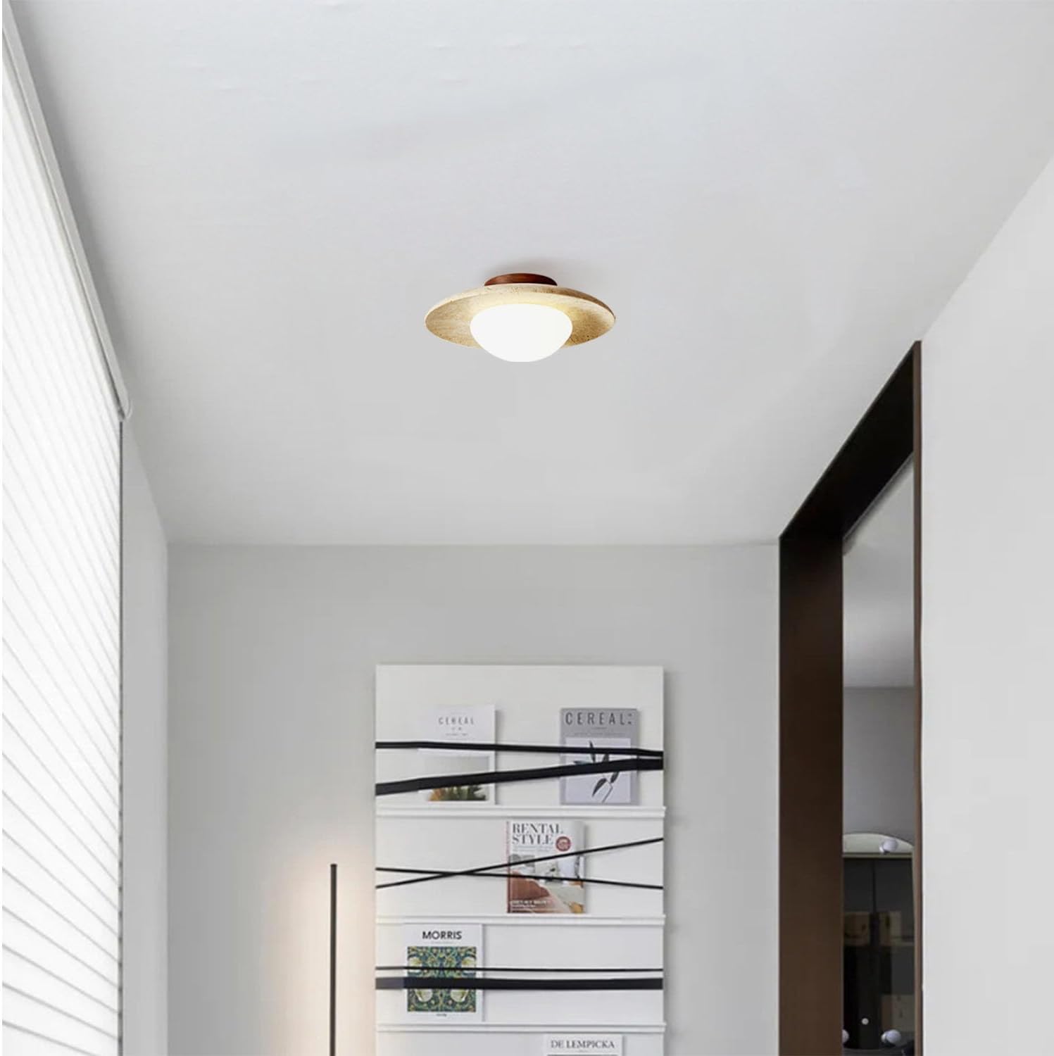 Lyonea - Elegante minimalistische LED-Deckenleuchte aus Travertin