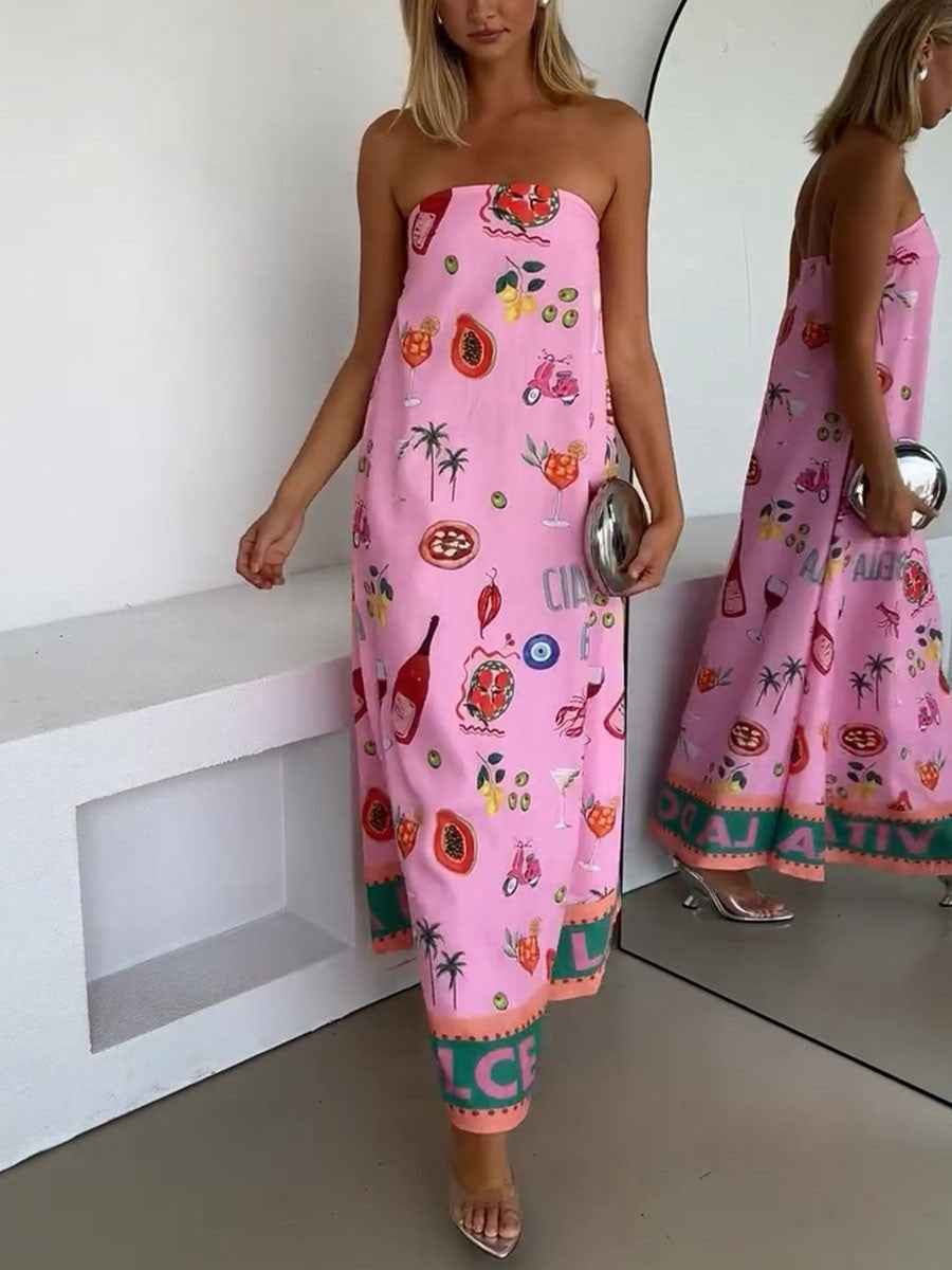 Röhrenkleid mit Urlaubsdruck für einen trendigen Sommerstil
