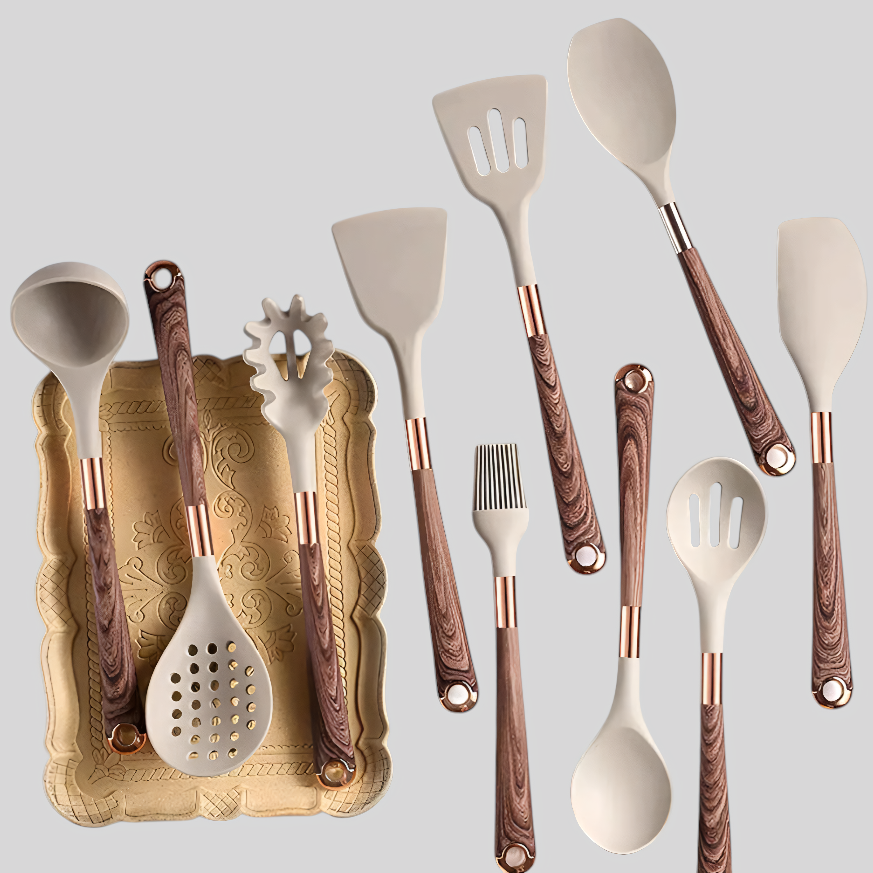 Kochutensilien Set Silikon 10-teilig - Hitzebeständig Ergonomisch