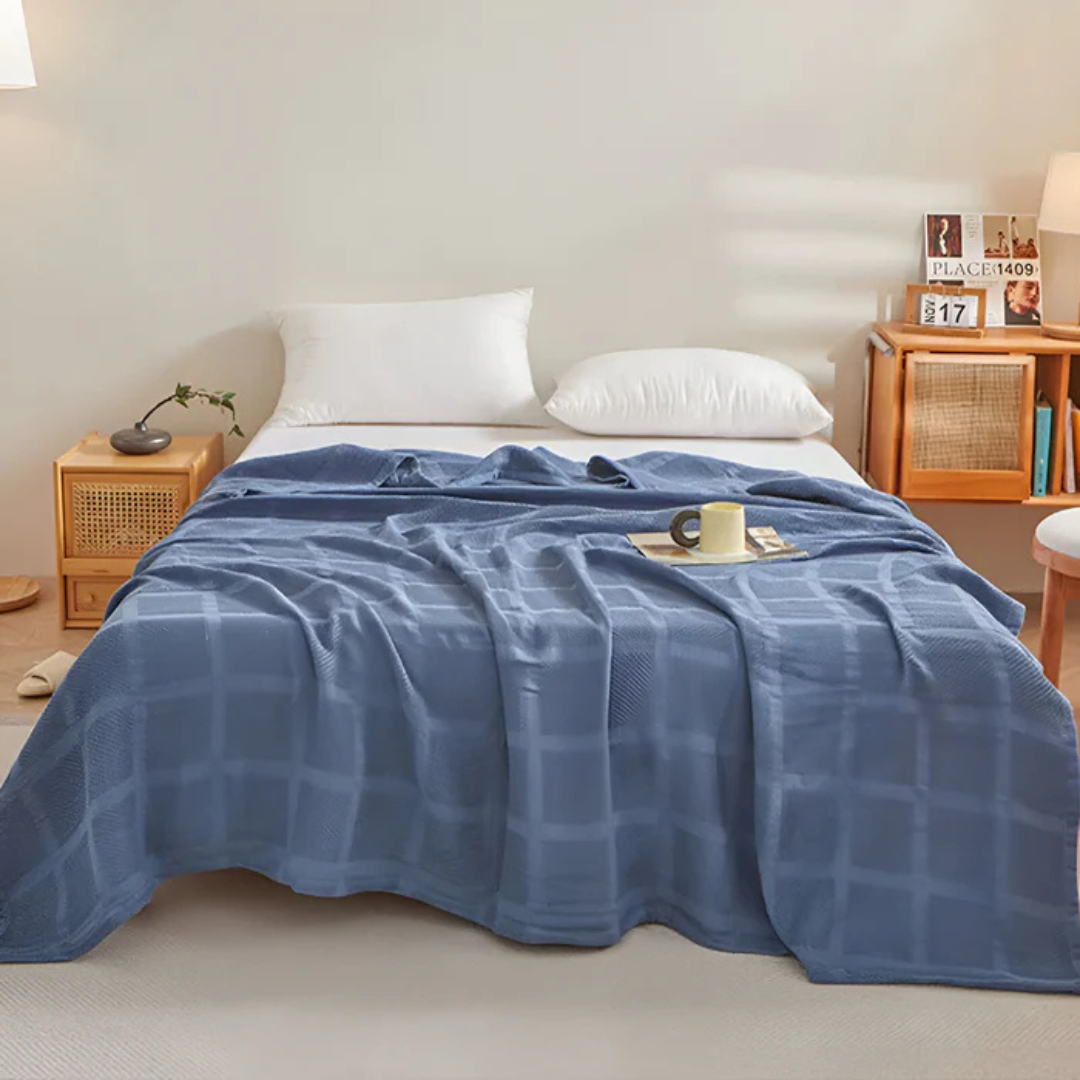 Luxuriöser Waffel - Weiches Fleece-Decke für Komfort und Stil
