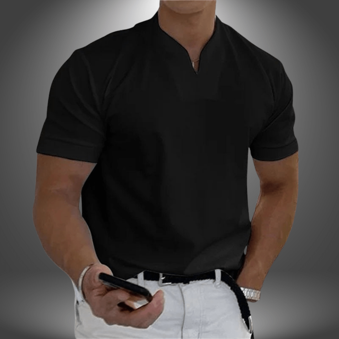 Herren's Dominic V-Neck Tee – Sleek, Everyday T-Hemd