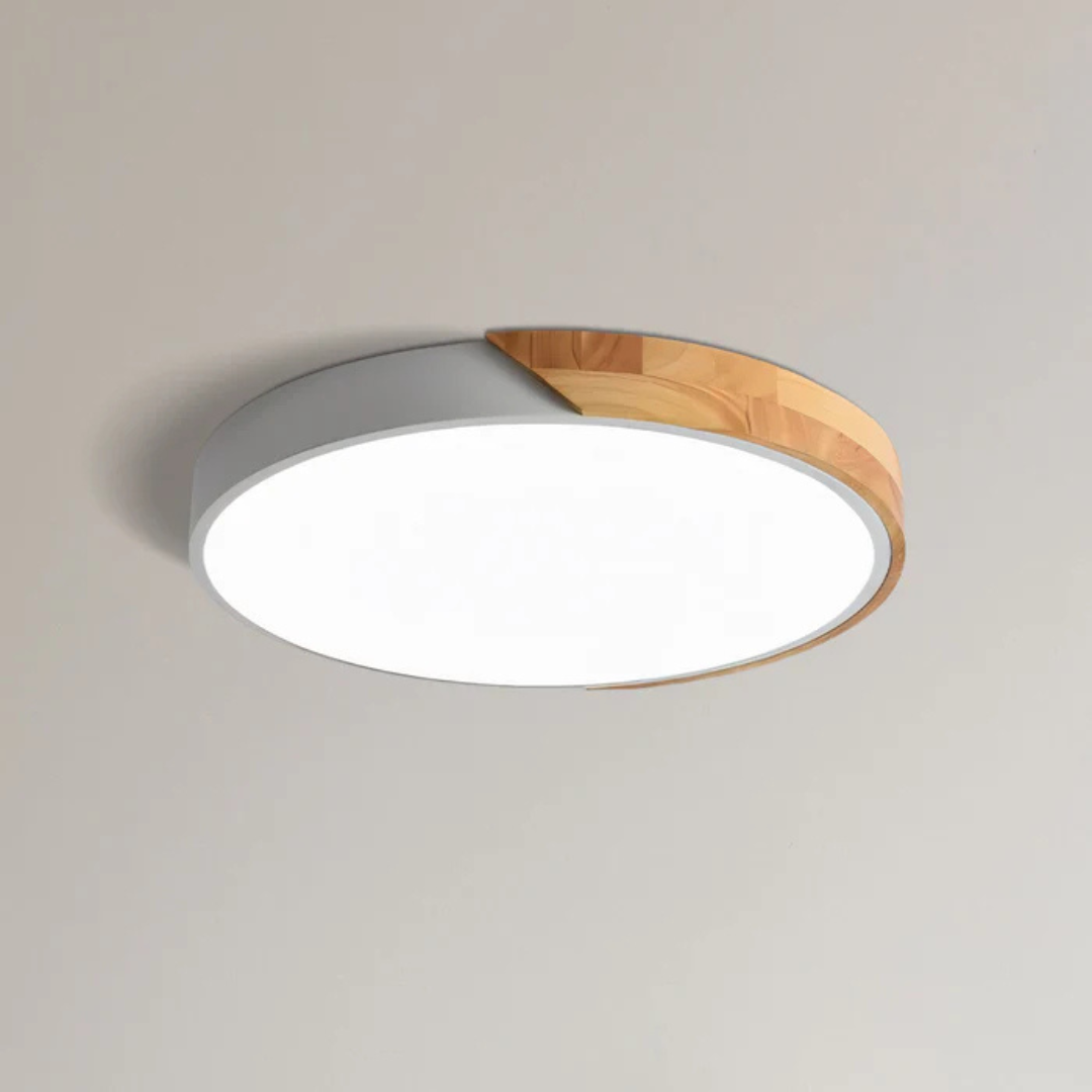 Delos - Elegante skandinavische Holz-LED-Deckenleuchte für moderne Innenräume