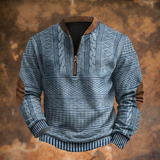 VAELITHYN Natürlicher Strickpullover mit stilvollem Reißverschluss-Design