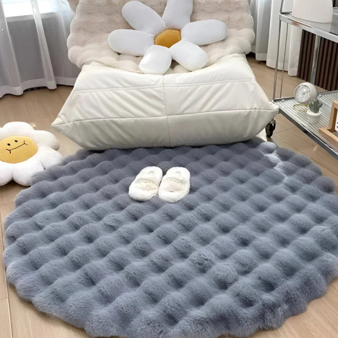 Cush - Luxuriöser runder Fleece-Teppich 90x90 für eine gemütliche Atmosphäre