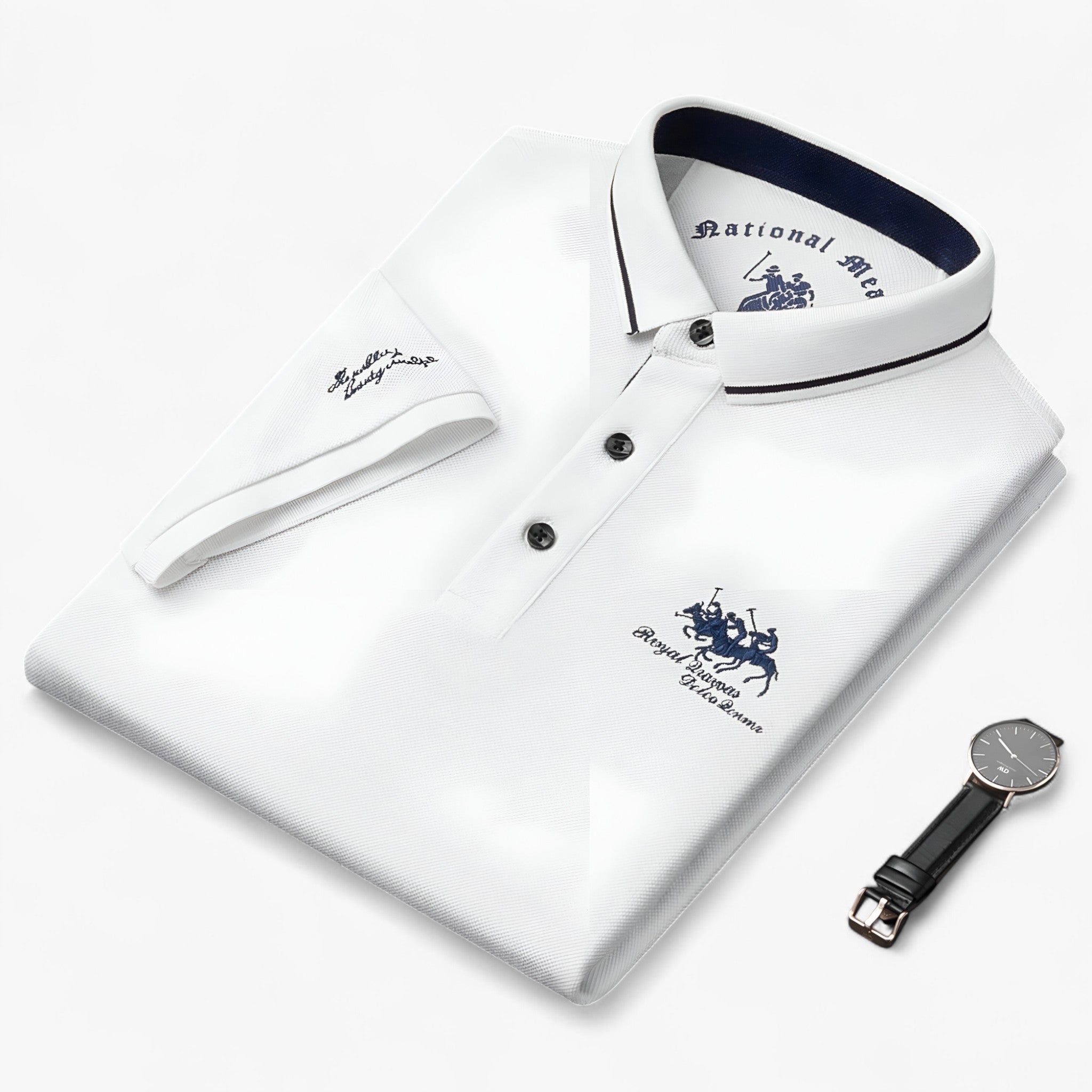 Einfarbiges Herr-Polyester-Poloshirt – reguläre Passform, verschiedene Größen und Farben
