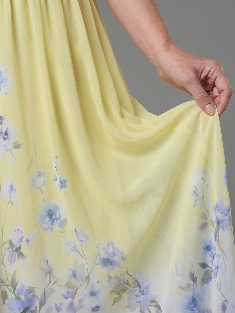 Clarissa | Ärmelloses Midikleid mit V-Ausschnitt und weichem Blumensaum