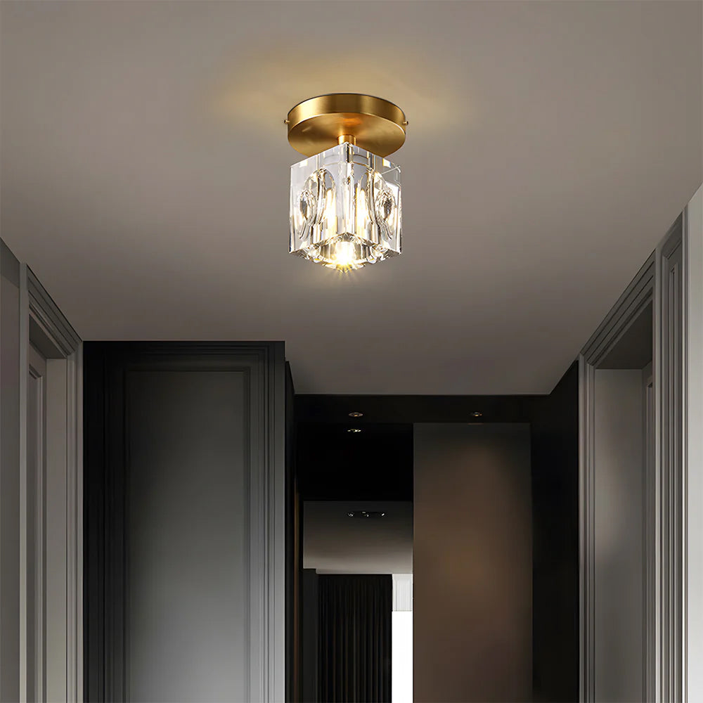 Geometrische Kristall-Deckenlampe - Modernes Schwarz- oder Gold-Finish