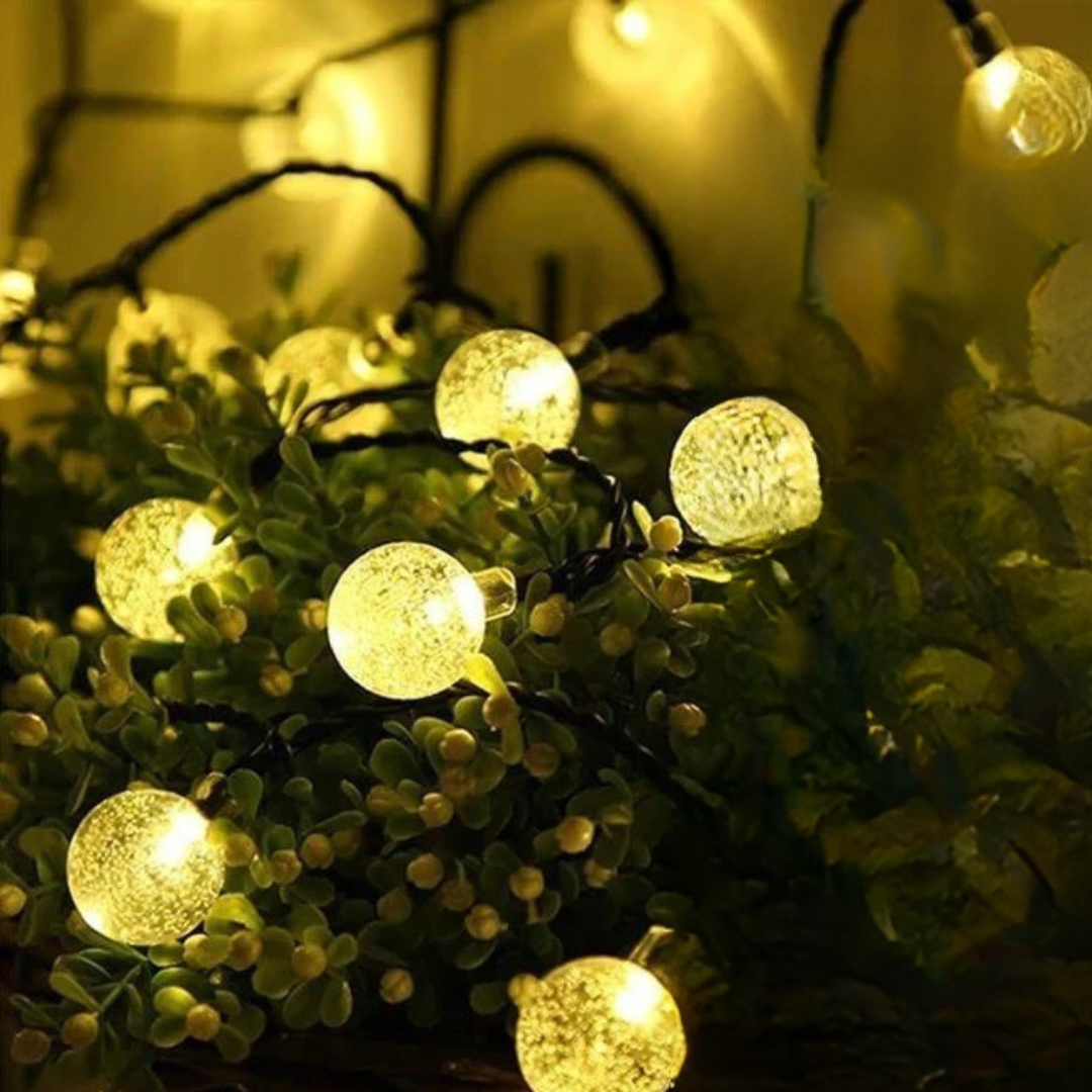 Solar-Kristallkugel-Lichterkette – Festliche Outdoor-Gartendeko