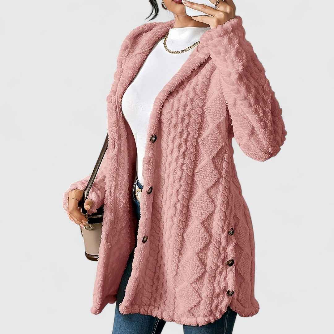Krisha — Olafé Plüsch-Hoodie-Strickjacke, die ideale Wahl für Wärme und Komfort