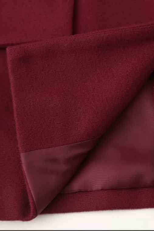 Wollmantel mit Schal-Kragen und einfachem Knopfloch