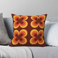 Elegante cuscino decorativo con motivo floreale in stile retrò anni ’70