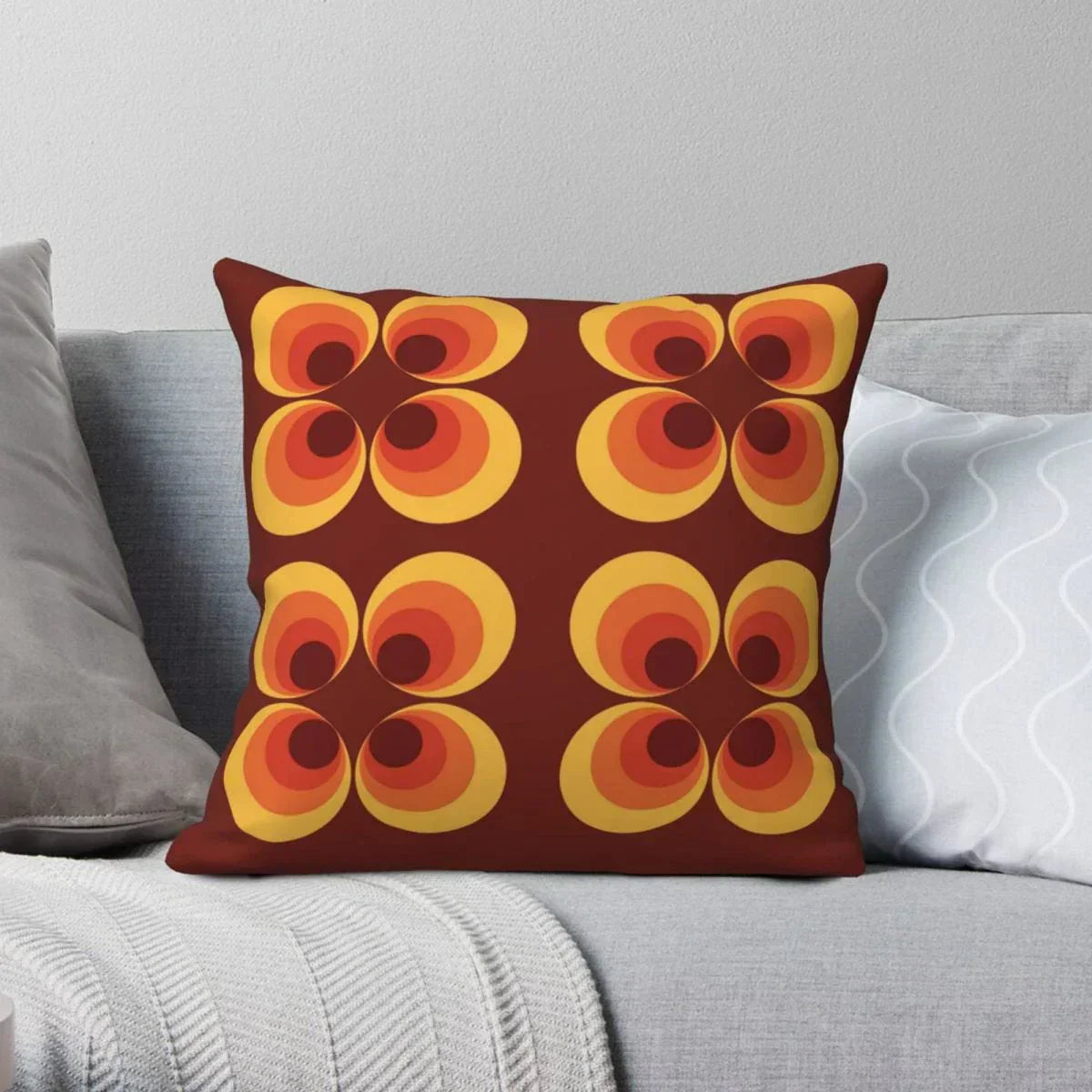 Serantha - Elegantes Zierkissen mit Blumenmuster im Retro 70er Jahre Stil
