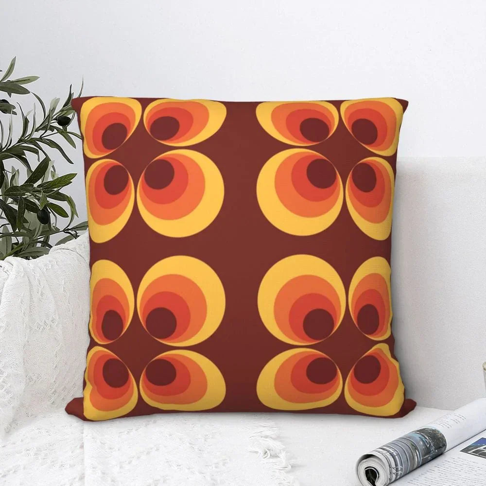 Serantha - Elegantes Zierkissen mit Blumenmuster im Retro 70er Jahre Stil