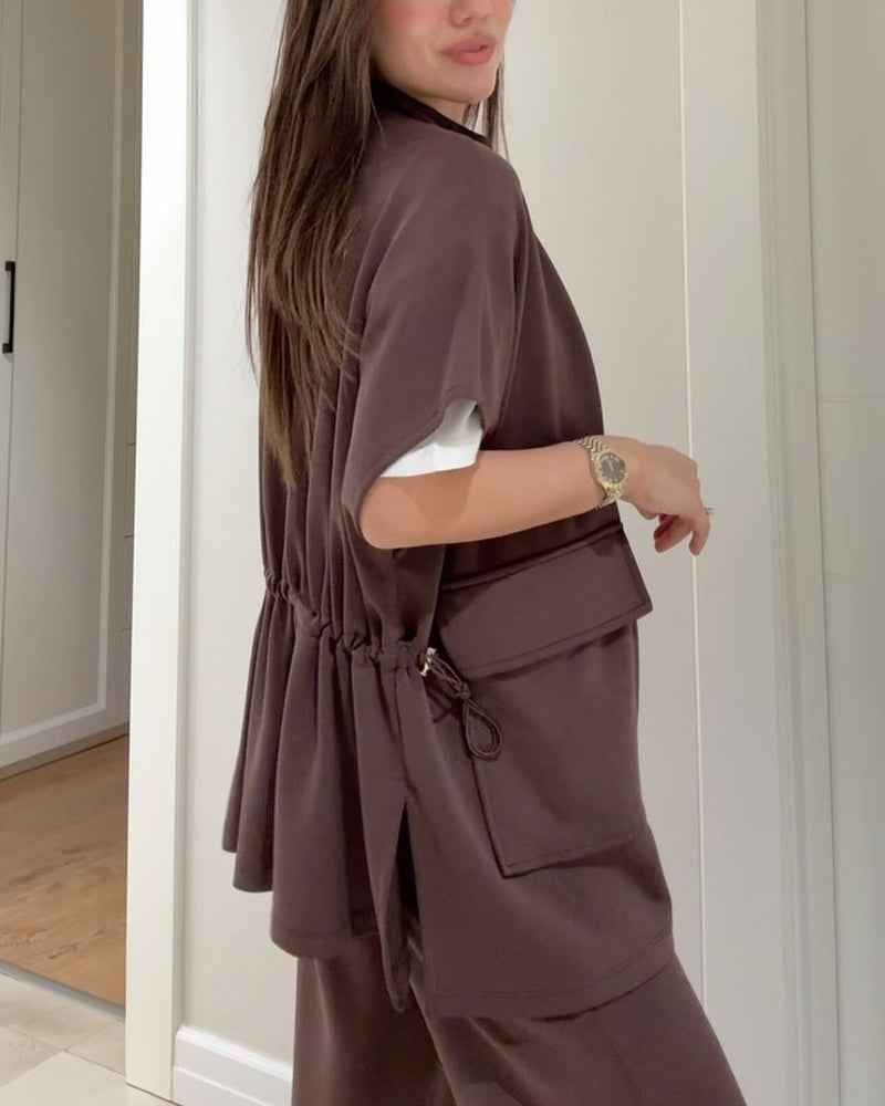 Elegantes Oberteil und Hose mit elastischem Bund