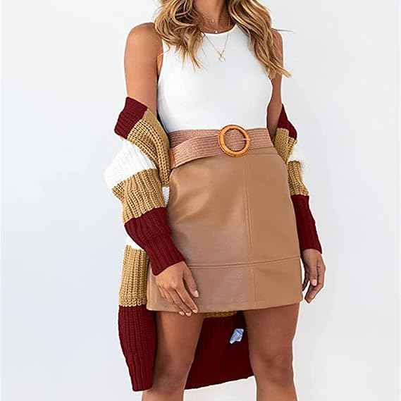 Damen-Color-Block-Cardigan mit Tasche – Kuscheliger Strick für den Alltag