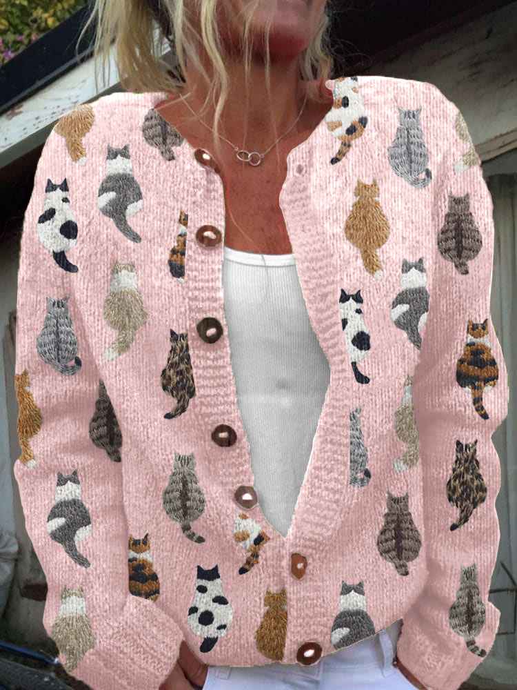 Galerie des Chats Künstlerischer Cardigan