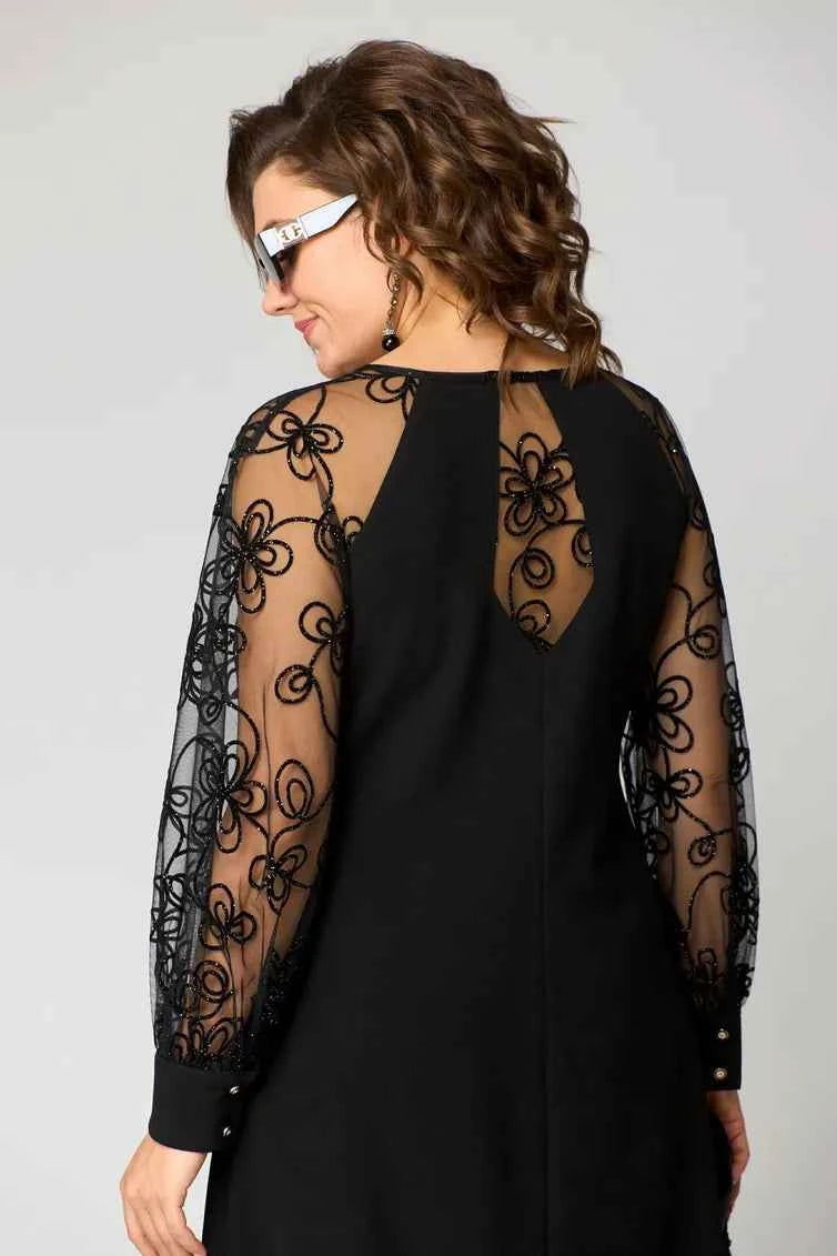 Mirae elegantes Kleid mit Spitzenärmeln