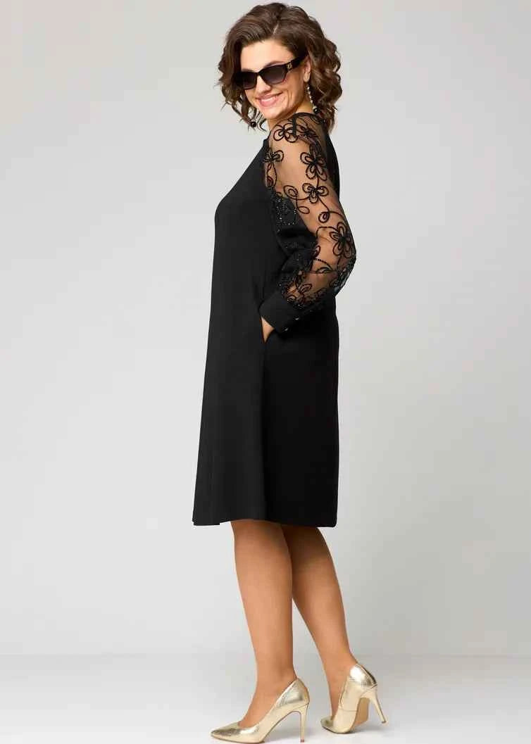 Mirae elegantes Kleid mit Spitzenärmeln
