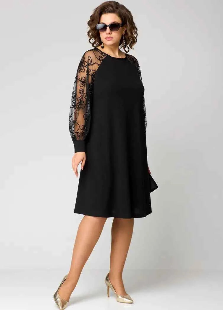 Mirae elegantes Kleid mit Spitzenärmeln