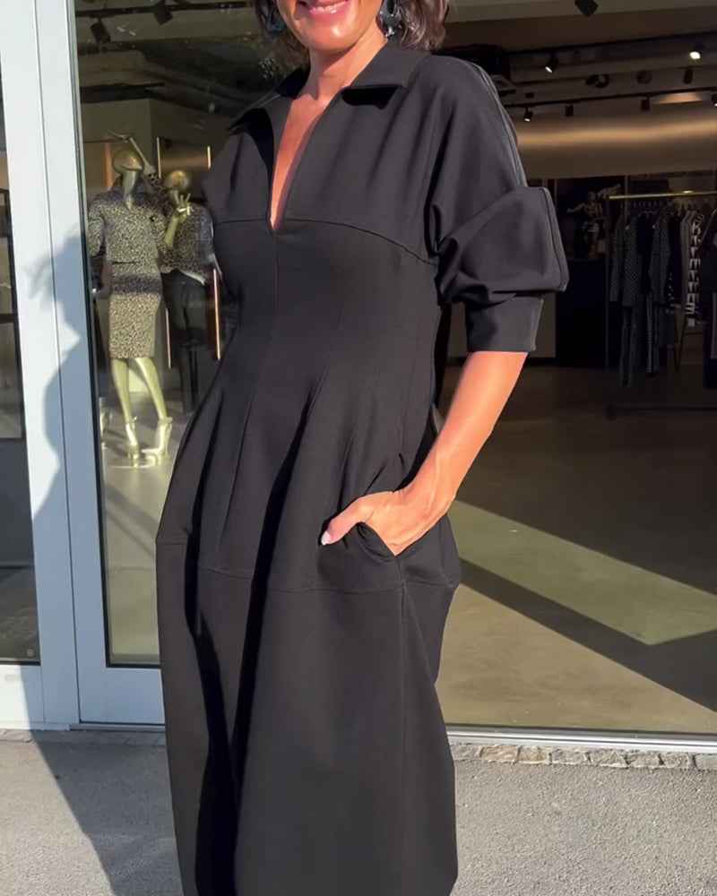 Karolin | mühelos elegantes langes Kleid für ganztägigen Tragekomfort
