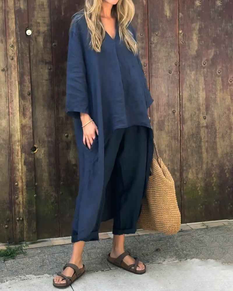Florence | Damen-Set aus langem Tunika und Hose, bequem und elegant