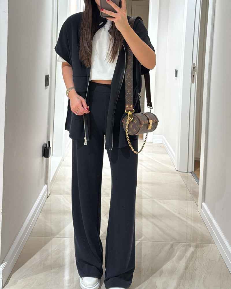 Elegantes Oberteil und Hose mit elastischem Bund