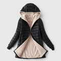 Damen Mittellange Kapuzenjacke mit Fleecefutter